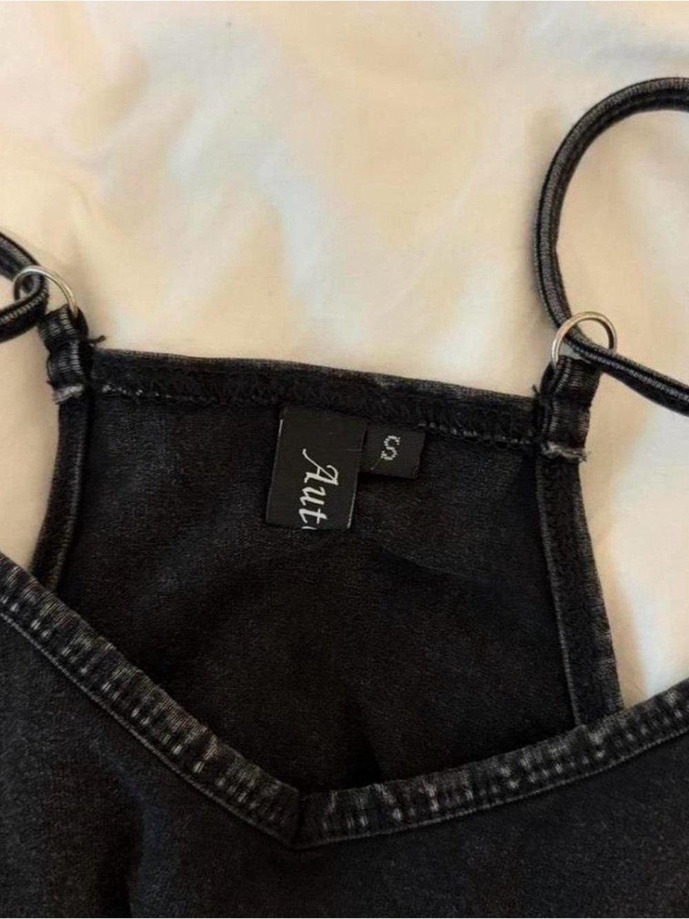 Black Denim Romper with Front Pockets - Picture 5 of 5